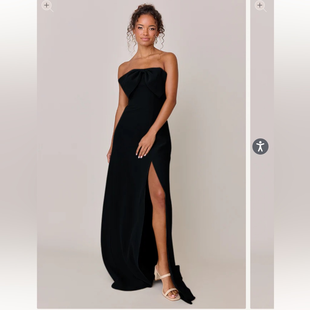 Revelry Black Chiffon Monroe Bridesmaids Dress
